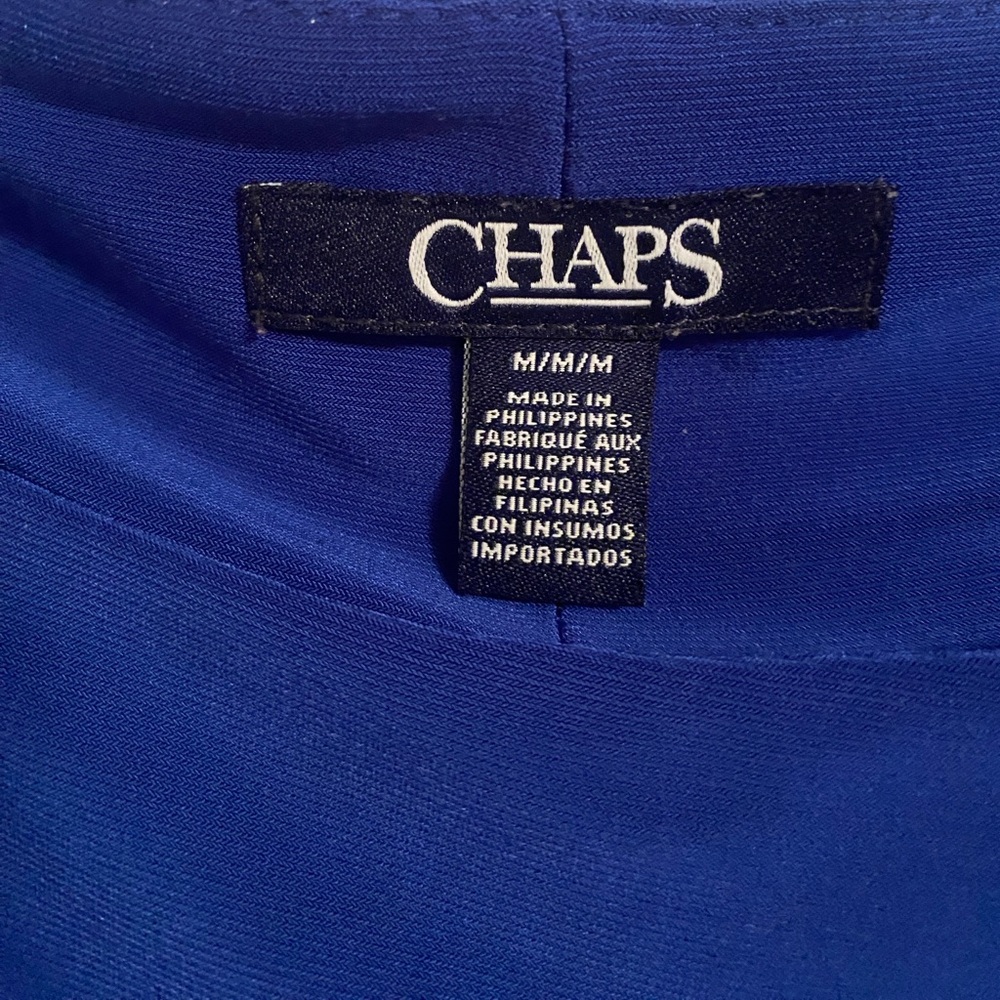 Beautiful Chaps Women’s Royal Blue Sleeveless Draped Midi Dress, Size Medium - Picture 3 of 9